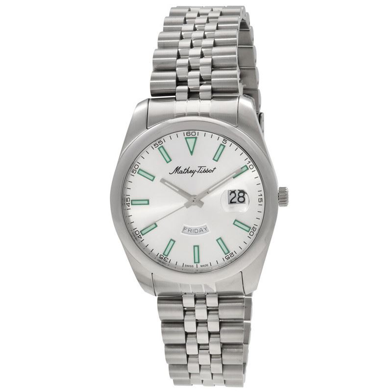 Mathey-Tissot Mathy Day-Date Quartz Esfera Plateada H510AS